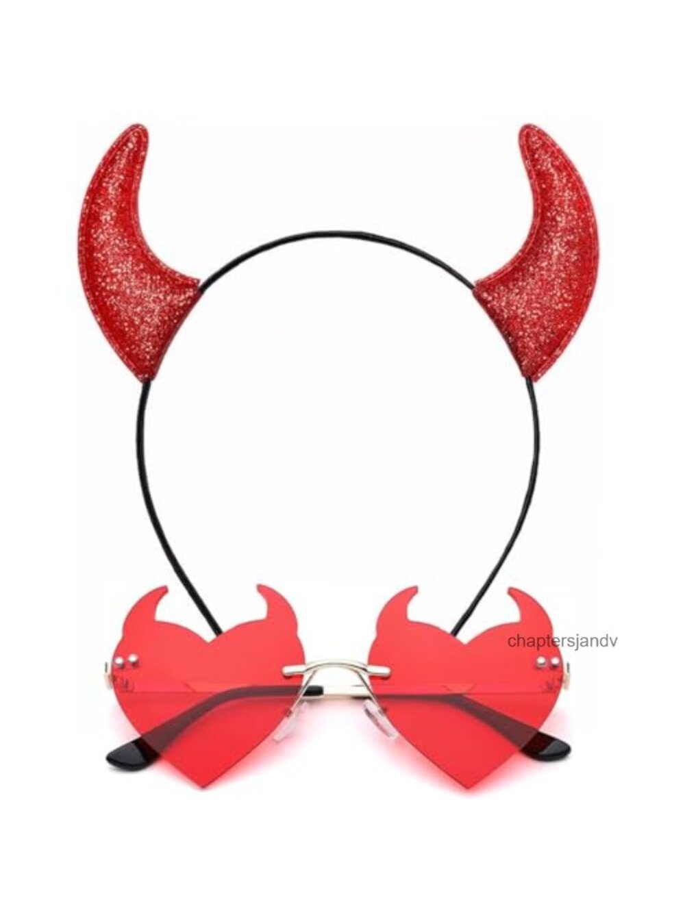 Devil Horns Headband Halloween Costume Set with Sunglasses
